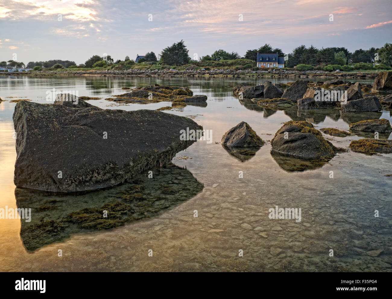 Felsenküste am Penvern, Côtes d ' Armor Brittany France Stockfoto