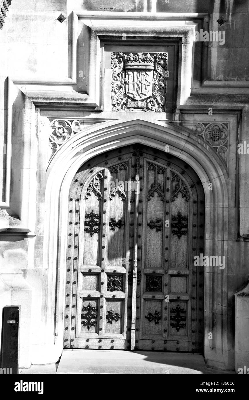 Parlament in London alte Kirchentür und Marmor Antik Wand Stockfoto