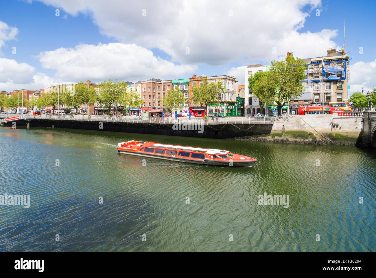 Liffey River Boat cruise, Dublin, Irland Stockfoto