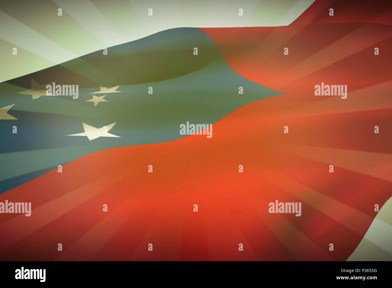 Zusammengesetztes Bild der wehende Flagge von samoa Stockfoto