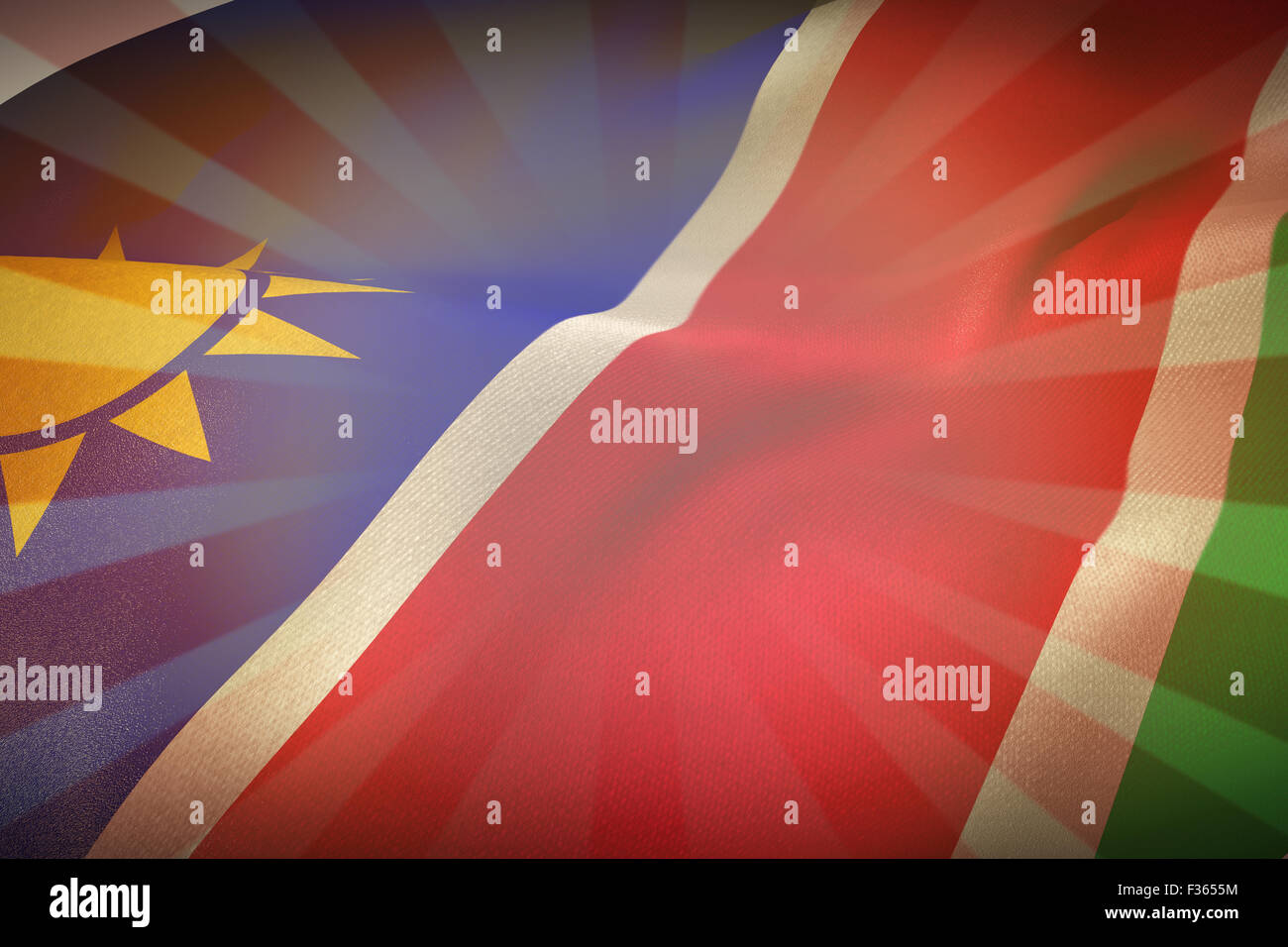 Zusammengesetztes Bild der Flagge namibia Stockfoto