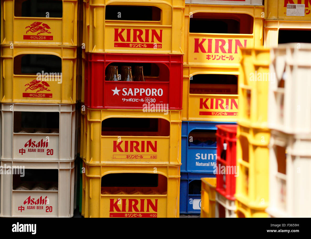 Japan-Bierkisten Stockfoto