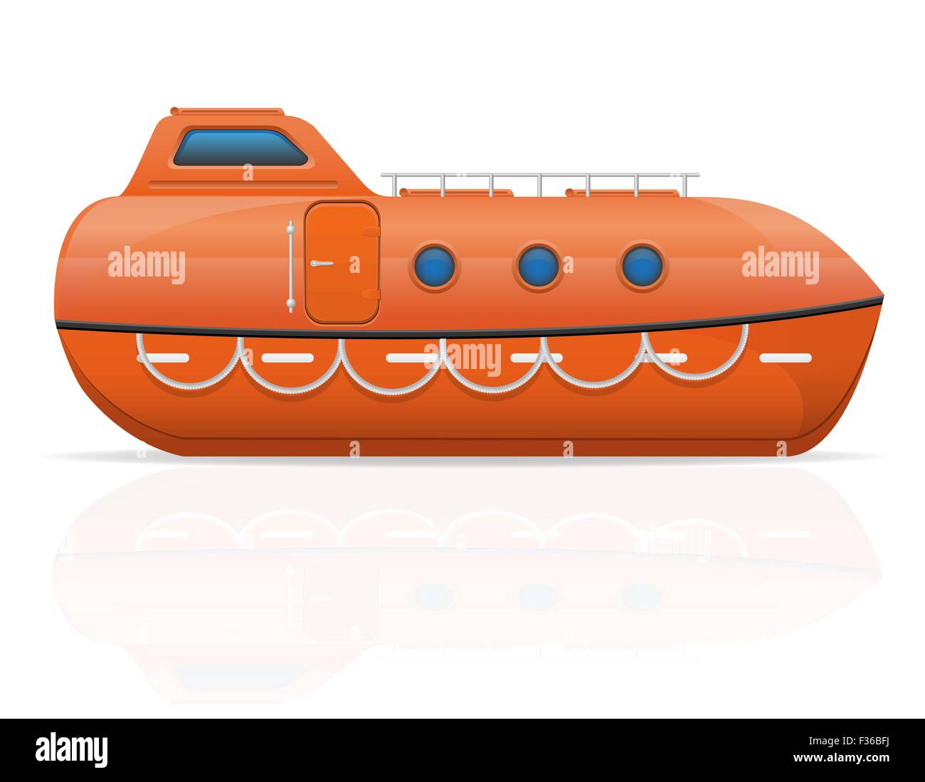 nautische Rettungsboot-Vektor-Illustration isoliert auf weißem Hintergrund Stock Vektor