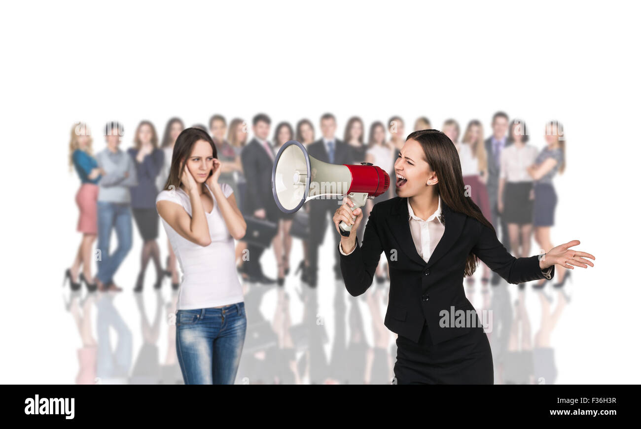 Geschäftsfrau im Vordergrund unscharfen Menschen Stockfoto