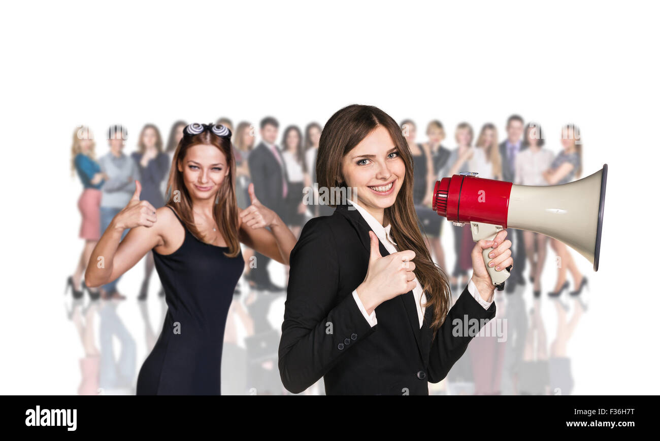 Geschäftsfrau im Vordergrund unscharfen Menschen Stockfoto