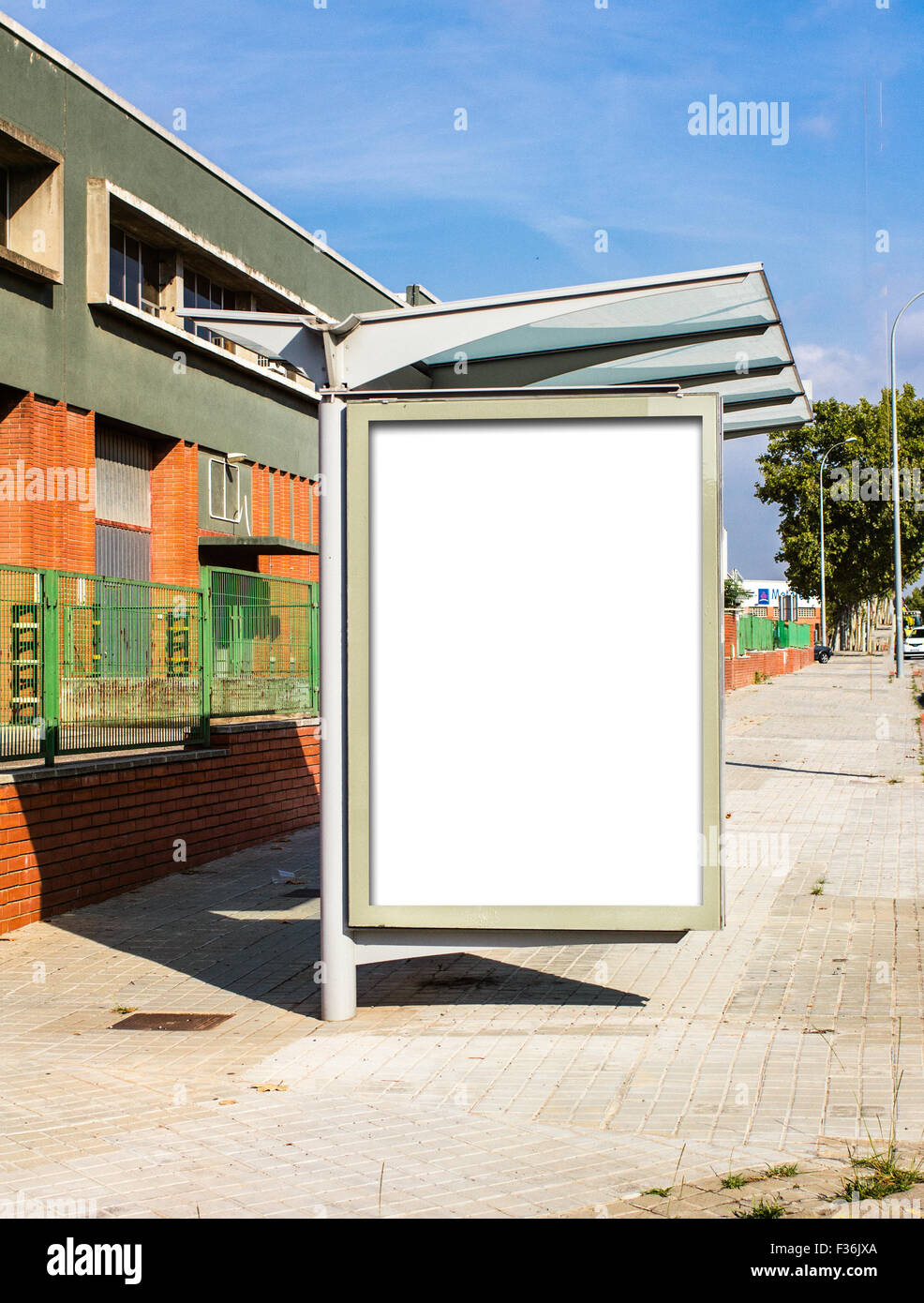 Leere Plakat an Bushaltestelle, leer für Werbung oder Grafik-design Stockfoto