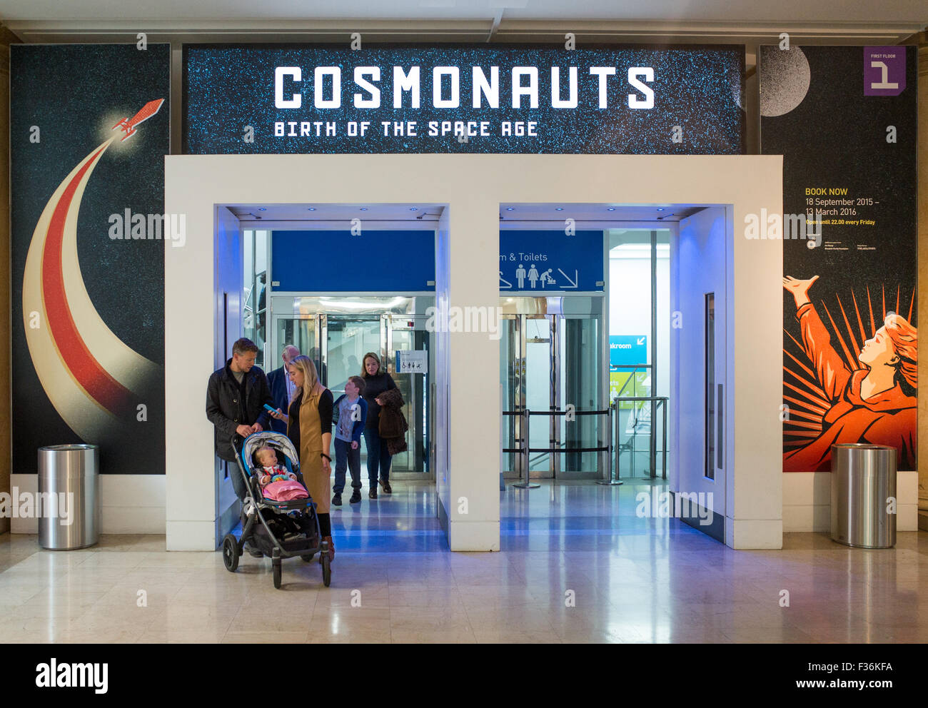 Kosmonauten-Ausstellung im Inneren das Science Museum in London Großbritannien Stockfoto