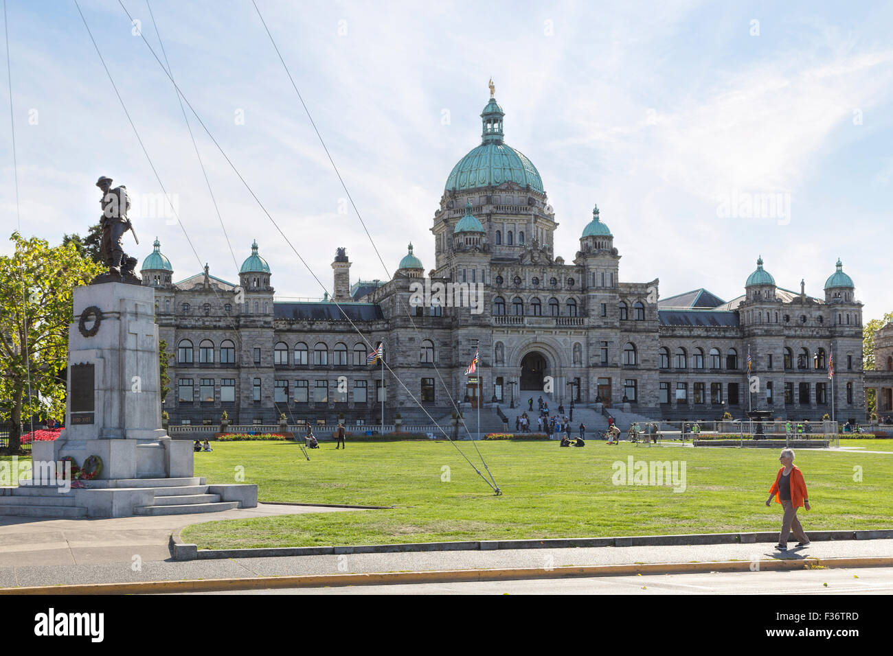 Parlament-Gebäude im Neo-barocken Renaissancestil, Victoria, Vancouver Island, British Columbia, Kanada, Nordamerika. Stockfoto