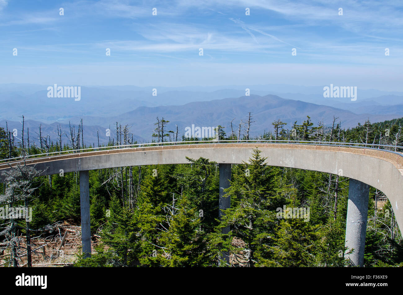 Clingman der Kuppel Aussichtsturm in der Great Smoky Mountains National Park Stockfoto