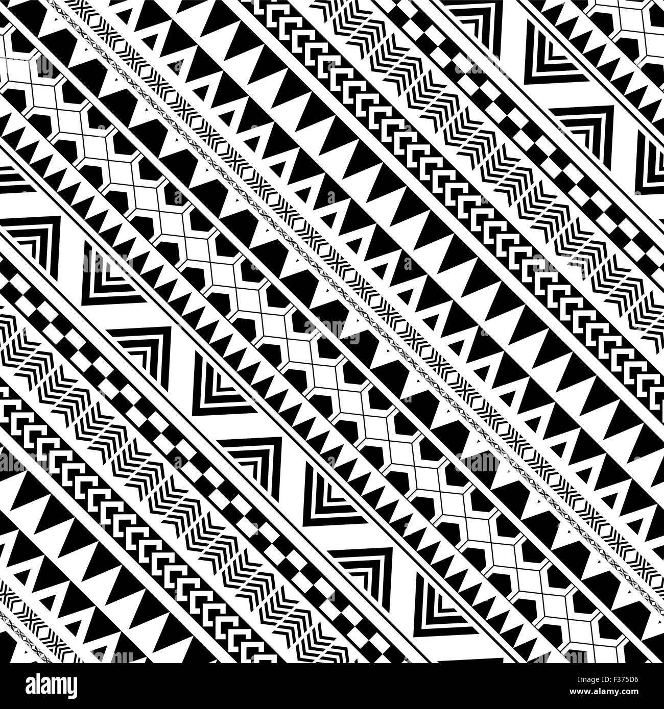 geometrische Muster mit diagonalen Streifen in Indianer indisch Stock Vektor