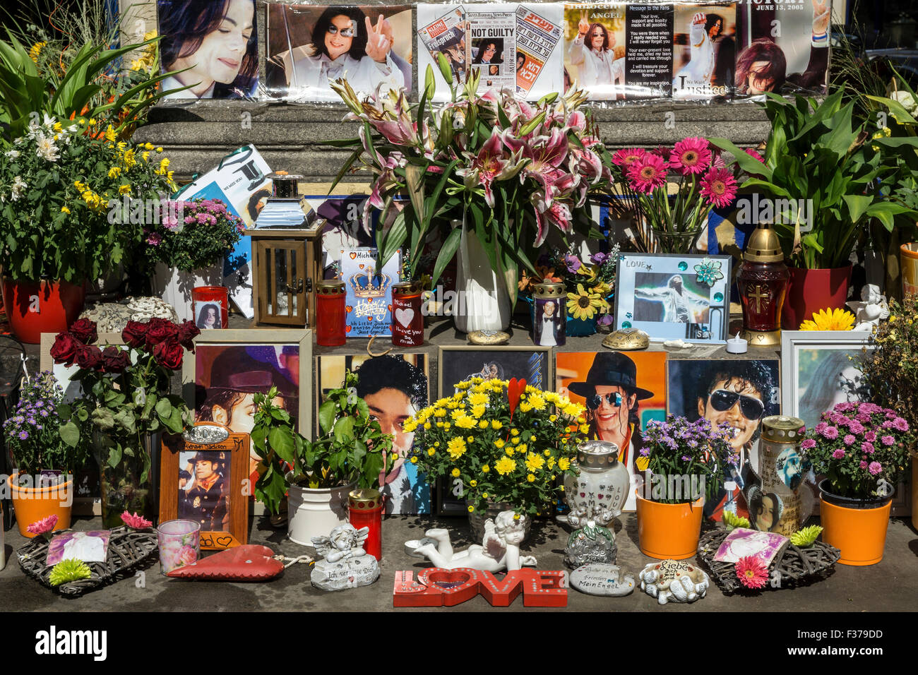 Denkmal für Michael Jackson am Denkmal von Orlando di Lasso, Promenade-Platz, München, Bayern, Deutschland Stockfoto