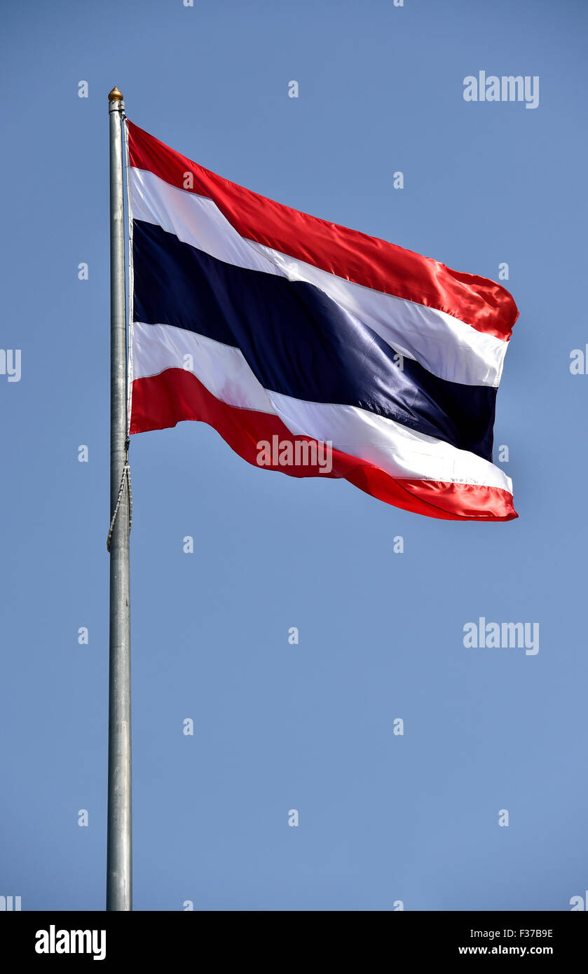 Thailändische Flagge im Wind, Thailand Stockfoto