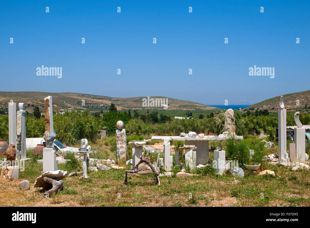 Griechenland, Kykladen, Naxos, Engares, Atelier des Bildhauers Christos Boulaxis Stockfoto