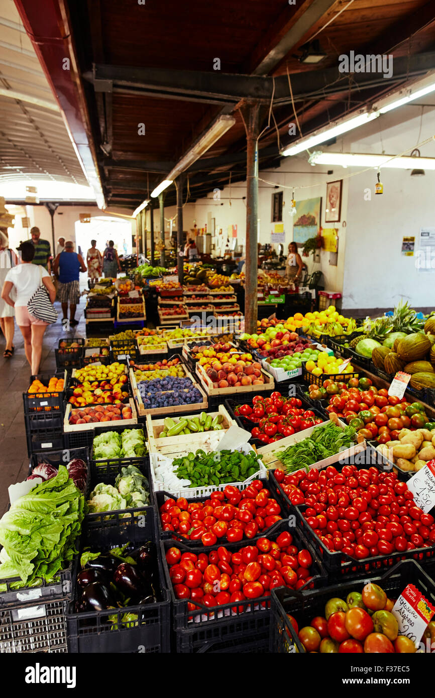 Markthalle in Alghero, Sardinien Stockfoto