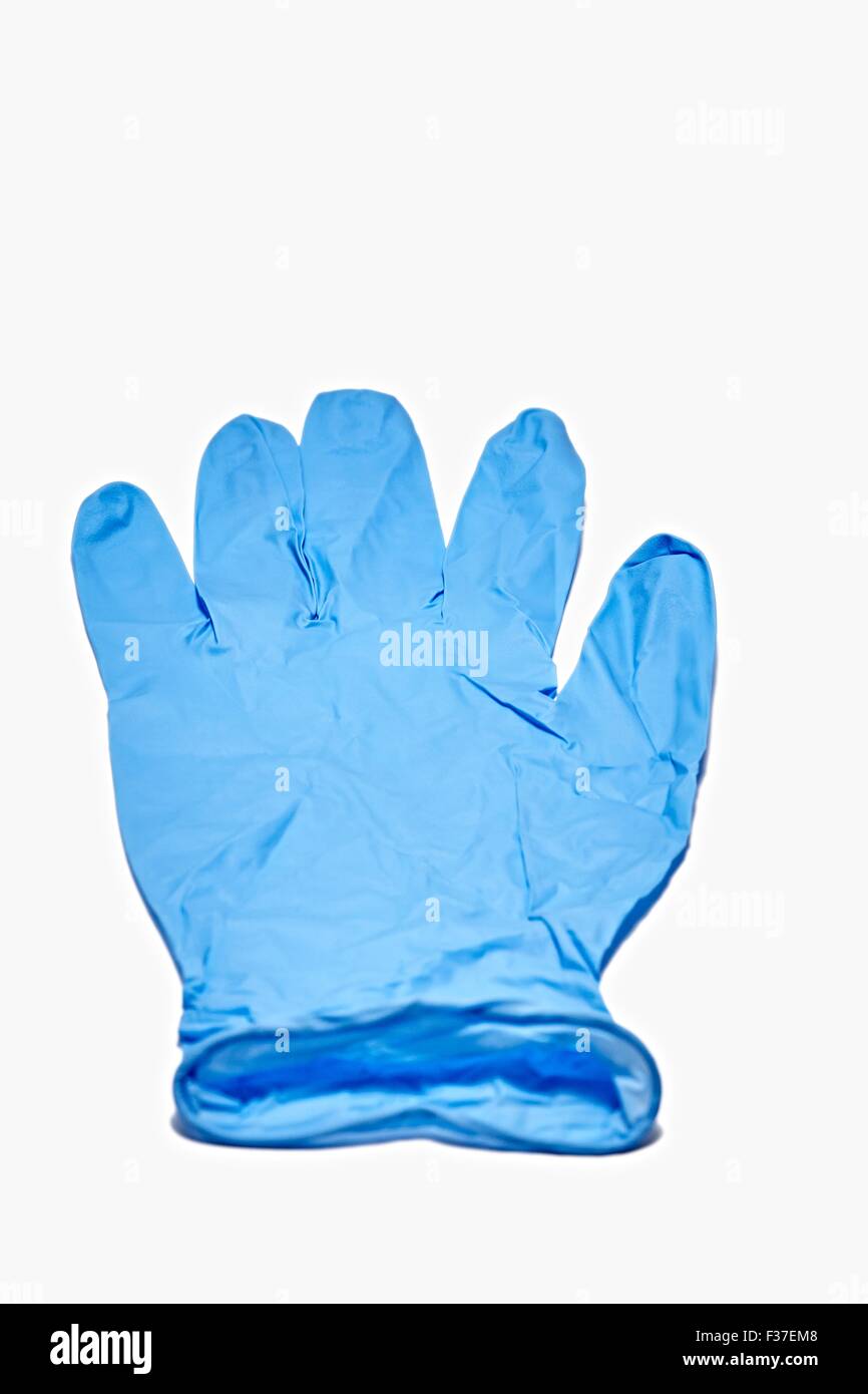 Latex-Handschuh medizinische forensische Pflege Hinweise Stockfoto