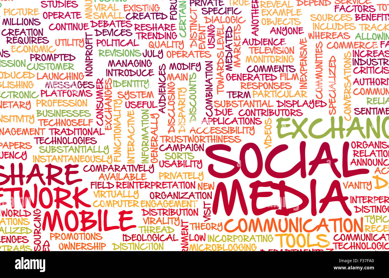 Social-Media-Erfahrung und Serviceleistungen als Kunst Stockfoto