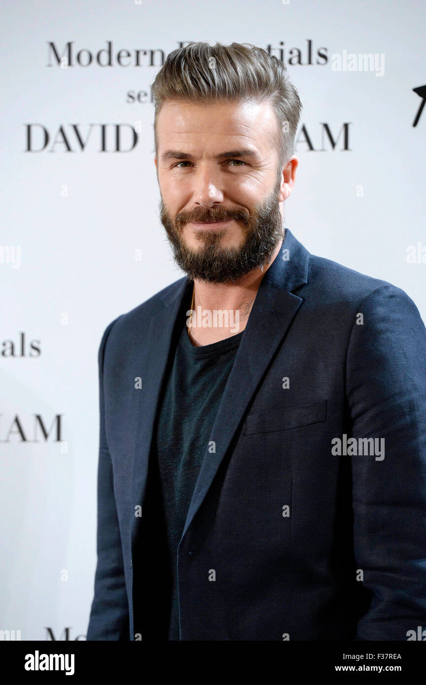 20. März 2015 - präsentiert Madrid David Beckham eine neue Kollektion für HM. Stockfoto