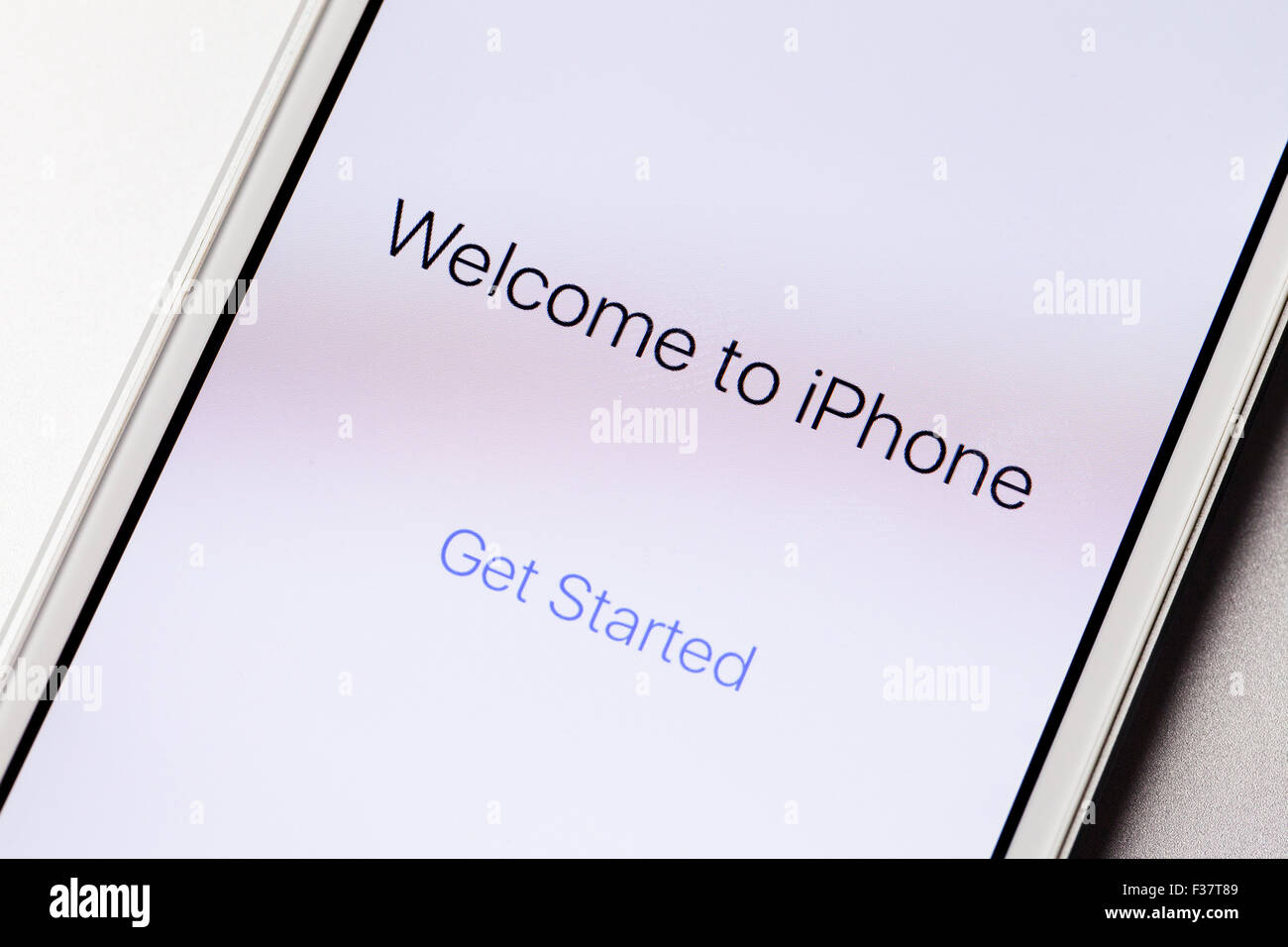 Willkommen Sie bei IPhone-Meldung auf dem Bildschirm - USA Stockfoto