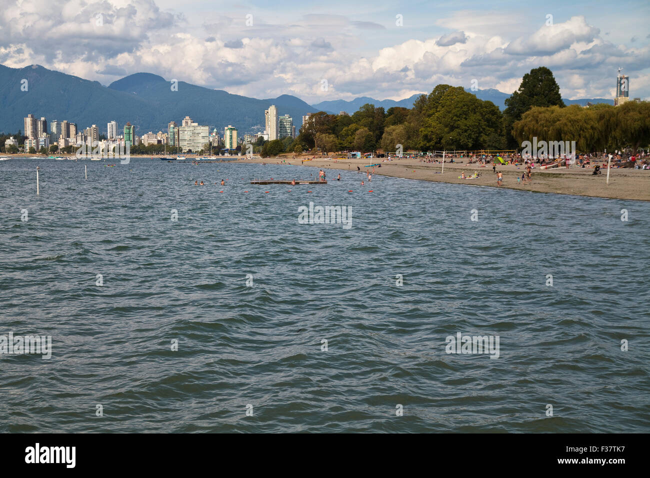 Ansicht von Vancouvers Kitsilano Beach. Stockfoto