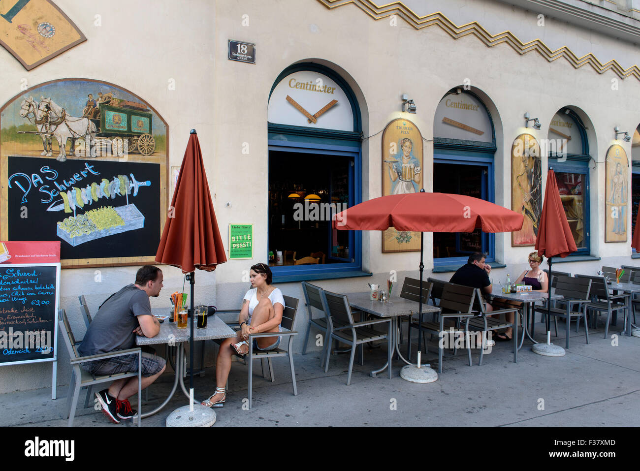 Restaurant im Viertel Spittelberg, Wien, Österreich, Weltkulturerbe Stockfoto Restaurant im Viertel Spittelberg, Wien, Österreich, Weltkulturerbe Stockfoto