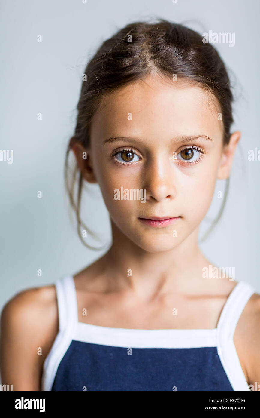 7 Jahre alten Mädchen. Stockfoto