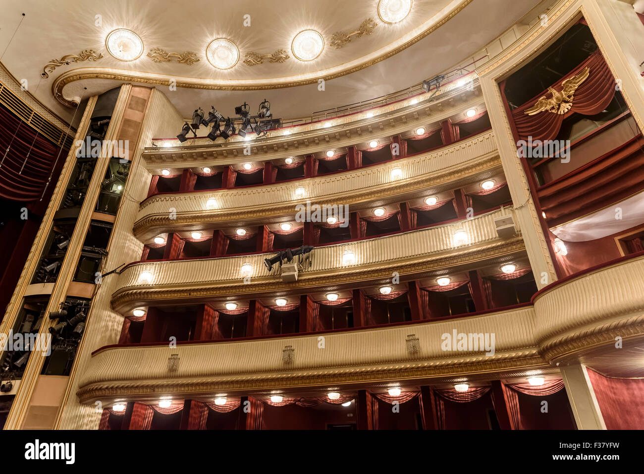 Logenplatz im Burgtheater, Wien, Österreich, Weltkulturerbe Stockfoto