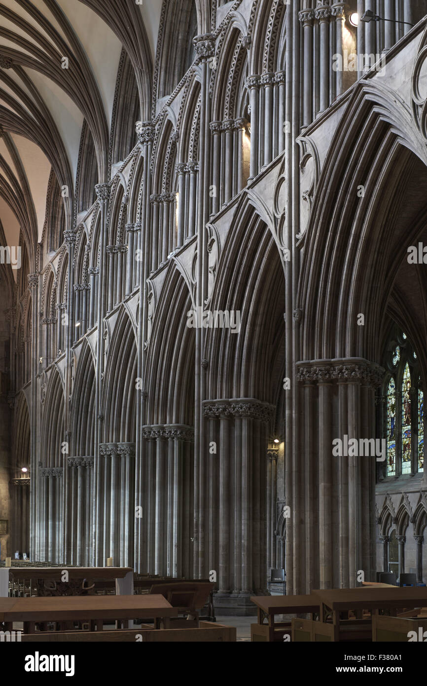 Kathedrale von Lichfield, Nave arcade Stockfoto