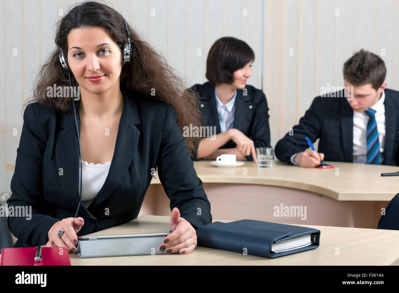 Weibliche Kunden Support officer Stockfoto