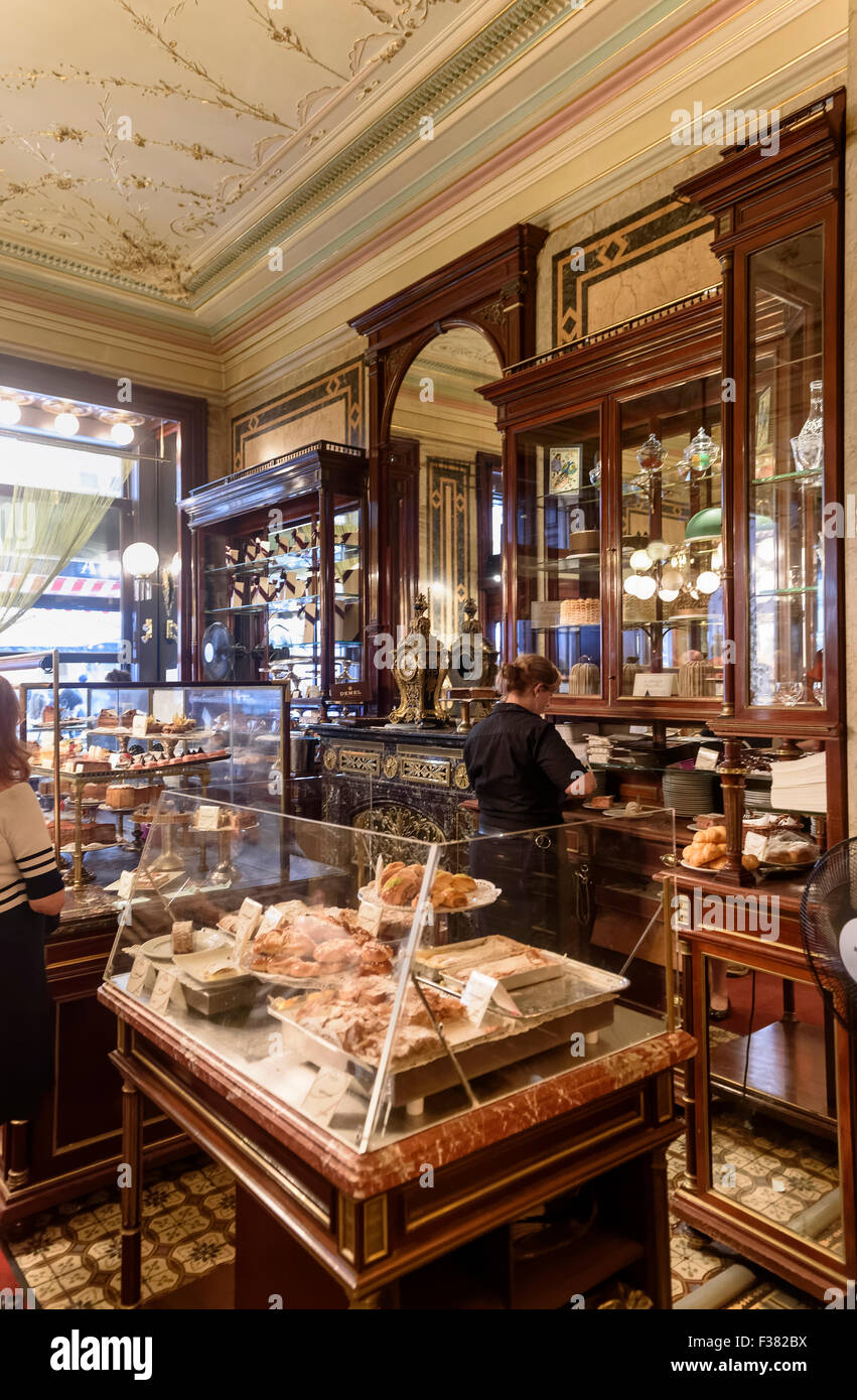 Zuckerbäckerei und Kaffeehaus Demel, Kohlmarkt 14, Wien, Österreich, Weltkulturerbe Stockfoto