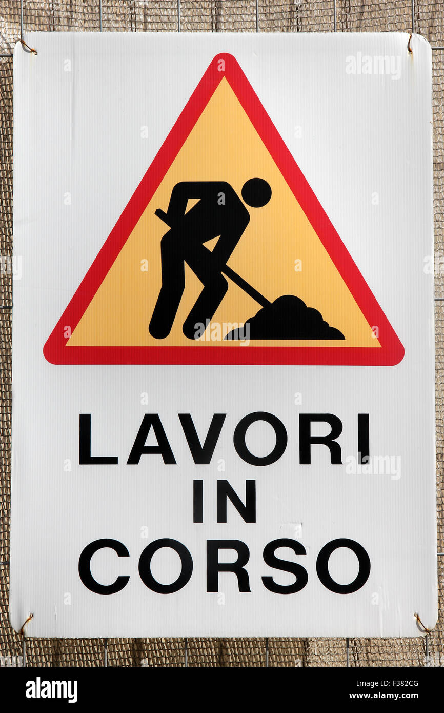 Lavori in Corso In Arbeit Stockfoto