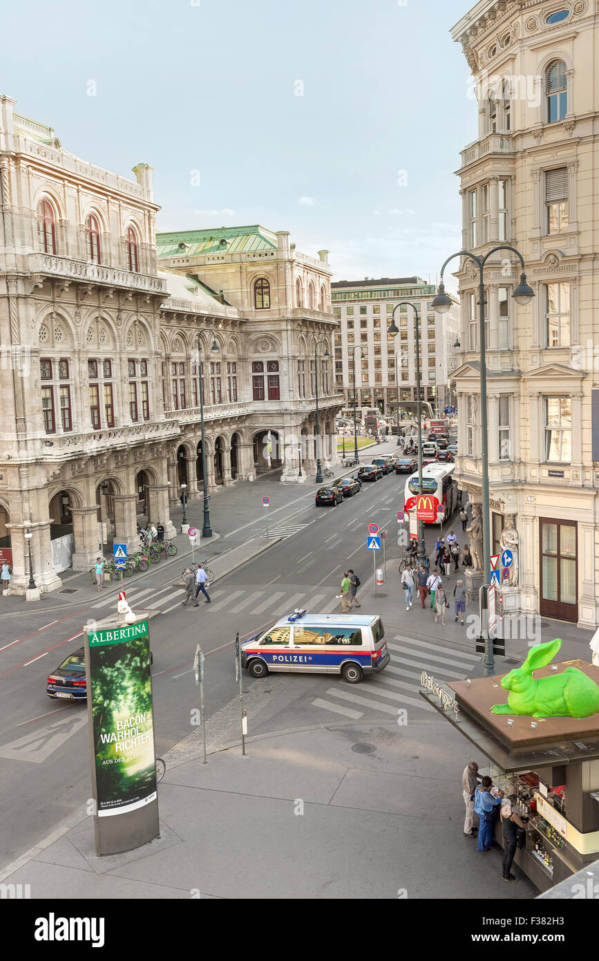 Wien, Österreich - 31. Juli 2015: Luftaufnahme von Albertina Museum in der Altstadt von Wien am 31. Juli 2015 in Wien Stockfoto