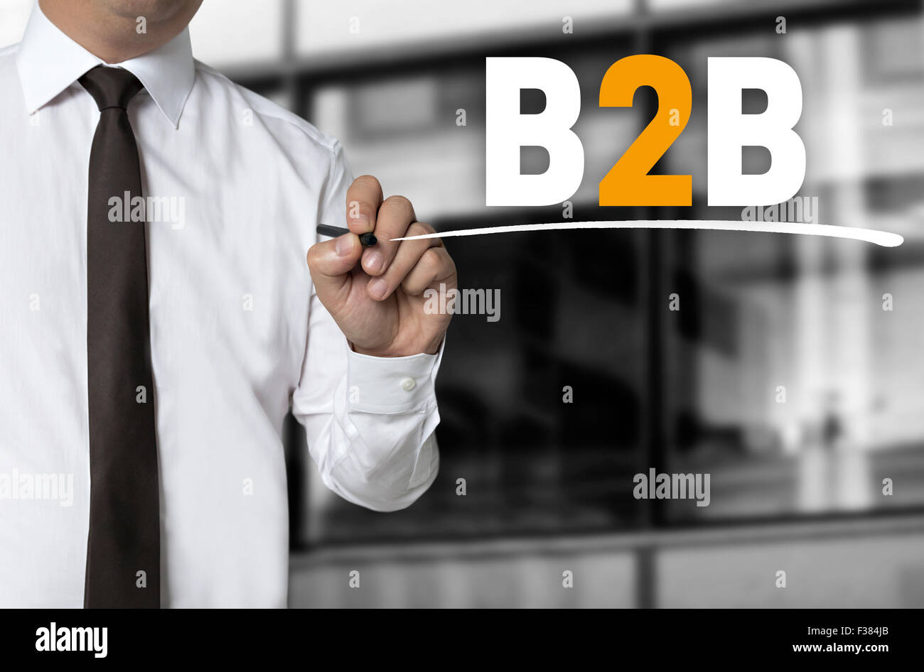 B2B ist von Geschäftsmann Hintergrund Konzept geschrieben. Stockfoto