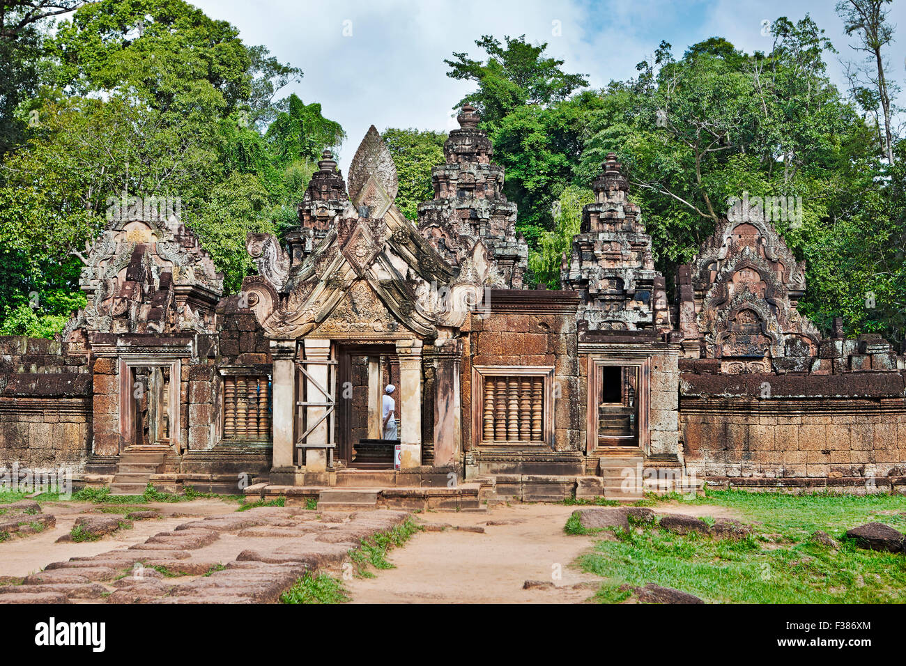 Banteay Srei Tempel. Angkor archäologischer Park, Siem Reap Provinz, Kambodscha. Stockfoto