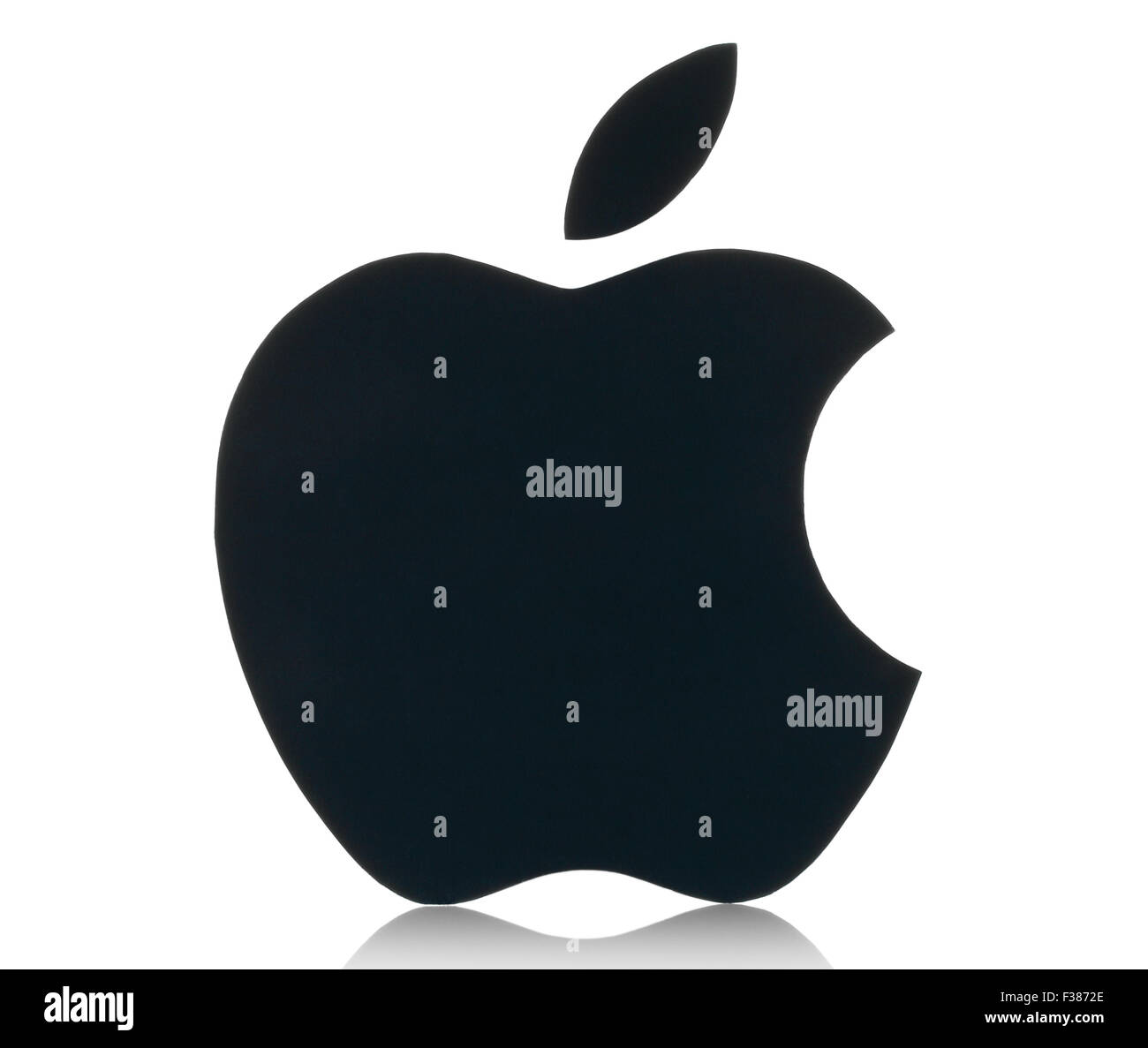 Kiew, UKRAINE - Februar 05, 2015:Apple Logo gedruckt auf Papier. Apple ist ein amerikanisches multinationales Unternehmen Stockfoto