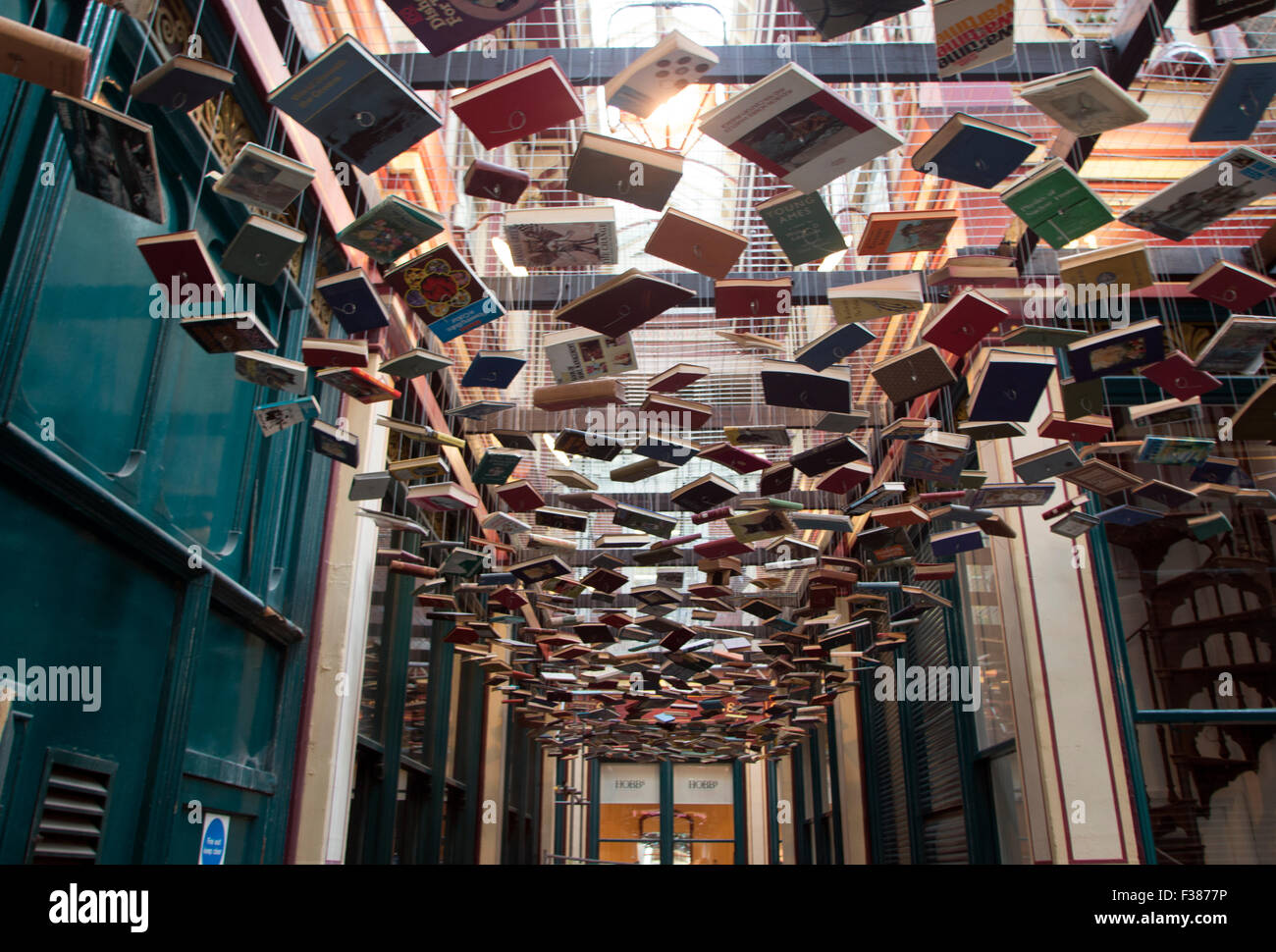Leadenhall Market hängenden Bücher City von London Stockfoto