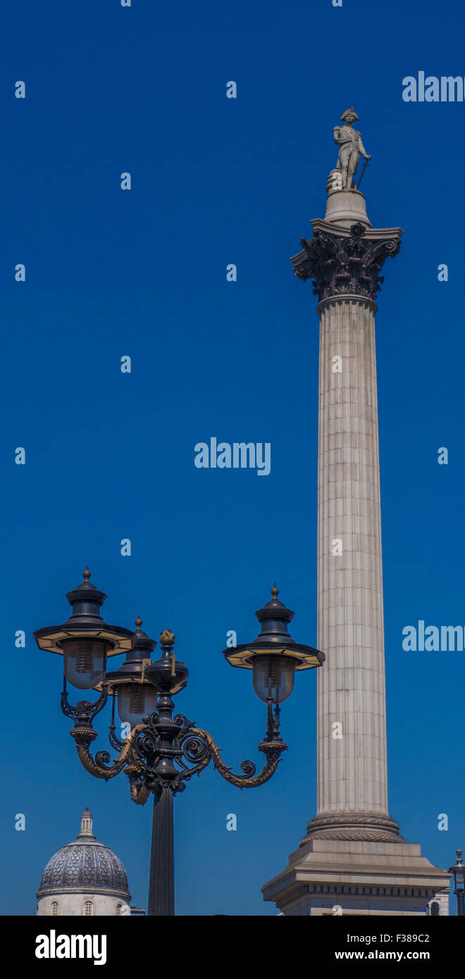 Lord Nelson Statue an Spitze der Nelson Säule Trafalgar Square,London