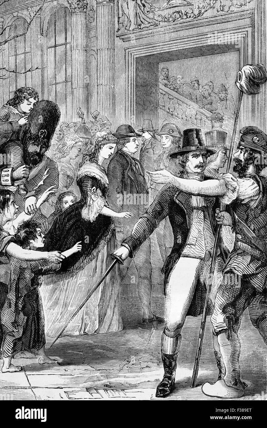 Der französischen königlichen Familie durchgeführt, die Nationalversammlung, August 1792 während der französischen Revolution, Paris, Frankreich Stockfoto