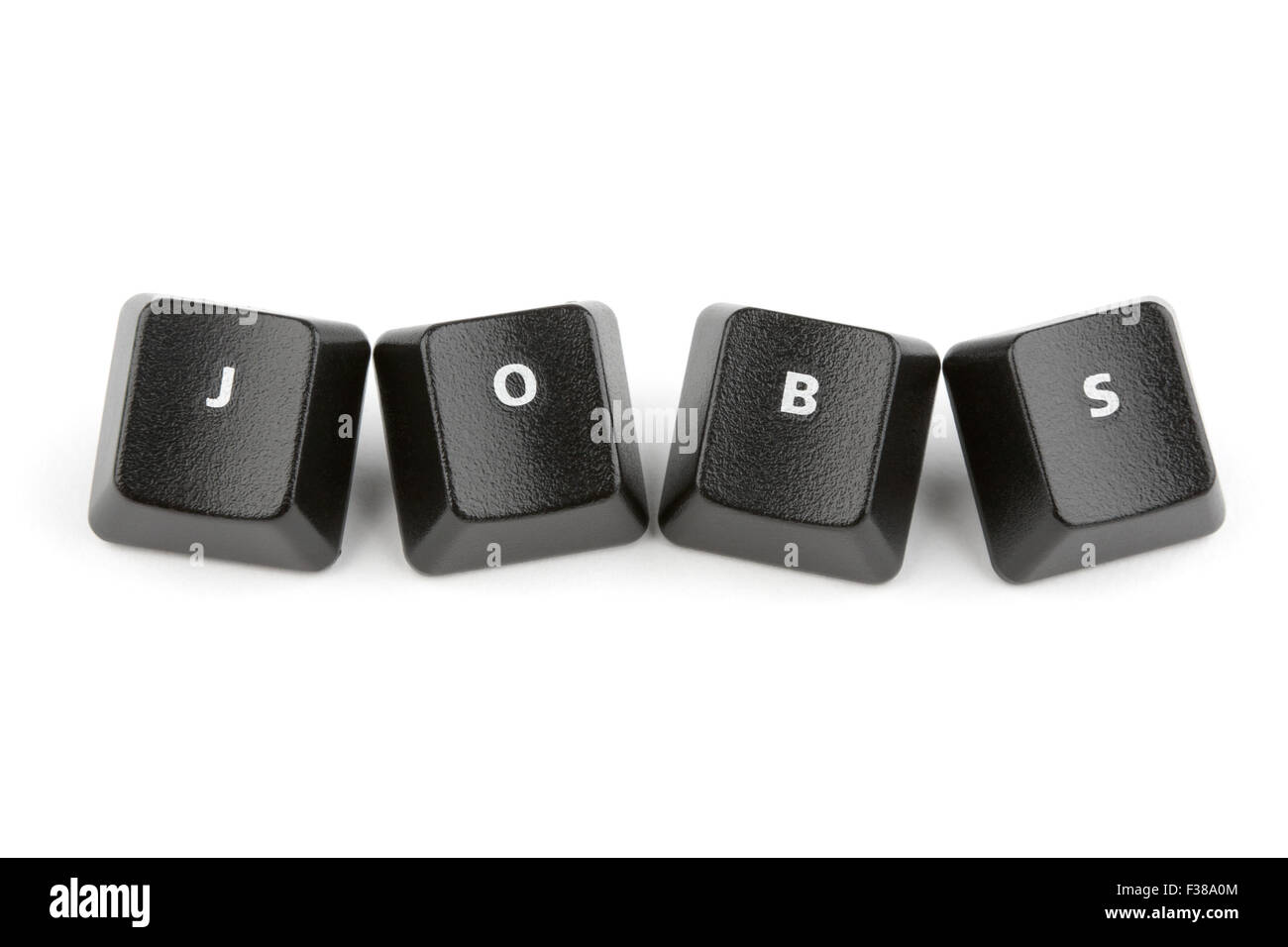 Wort-Arbeitsplätze mit Computer-Tastatur-Tasten auf weißem Hintergrund mit Schatten gebildet Stockfoto