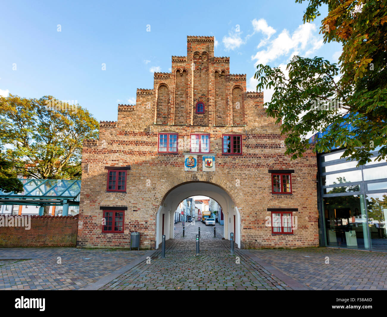 Nordertor, das mittelalterliche nördliche Tor in Flensburg Stockfoto