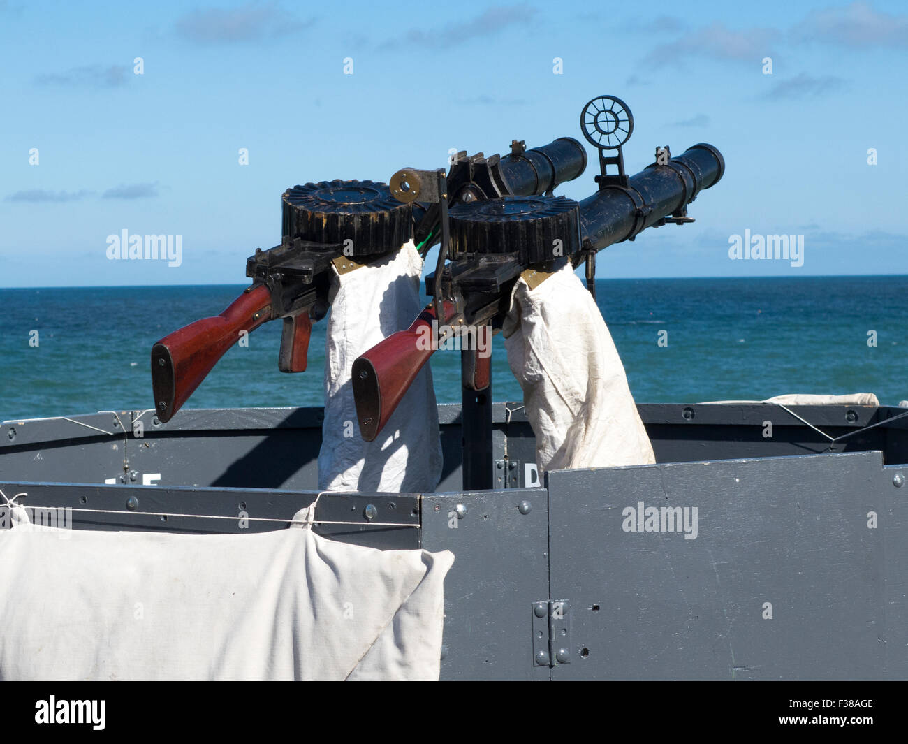 Lewis Gewehr eingerichtet für 1940 Wochenende in Sheringham Norfolk UK Stockfoto