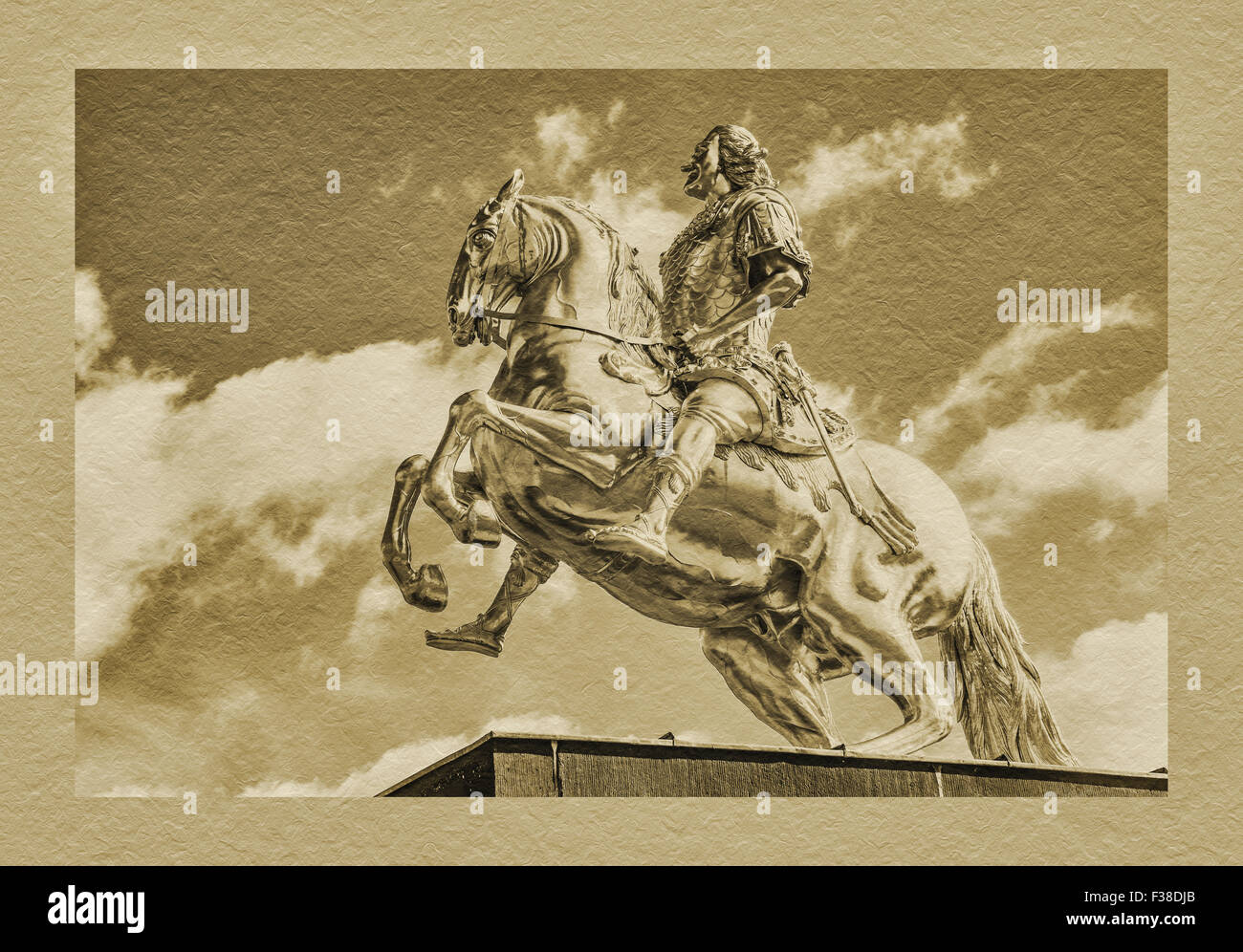Die goldenen Reiter ist ein Reiterstandbild des sächsischen Kurfürsten und polnischen König August der starke, Dresden, Sachsen, Deutschland Stockfoto