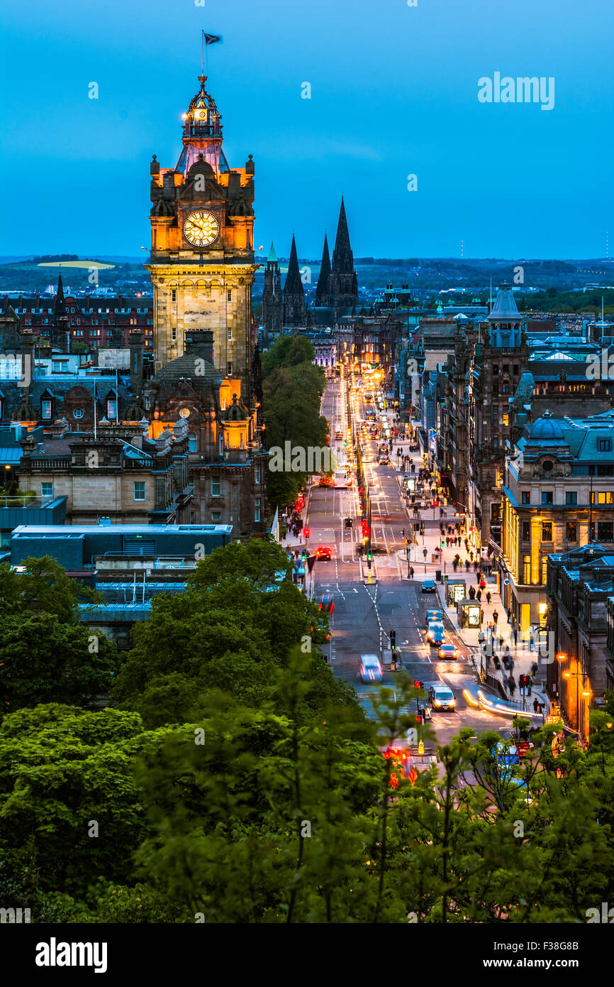 Nacht-Blick über Edinburgh Stockfoto