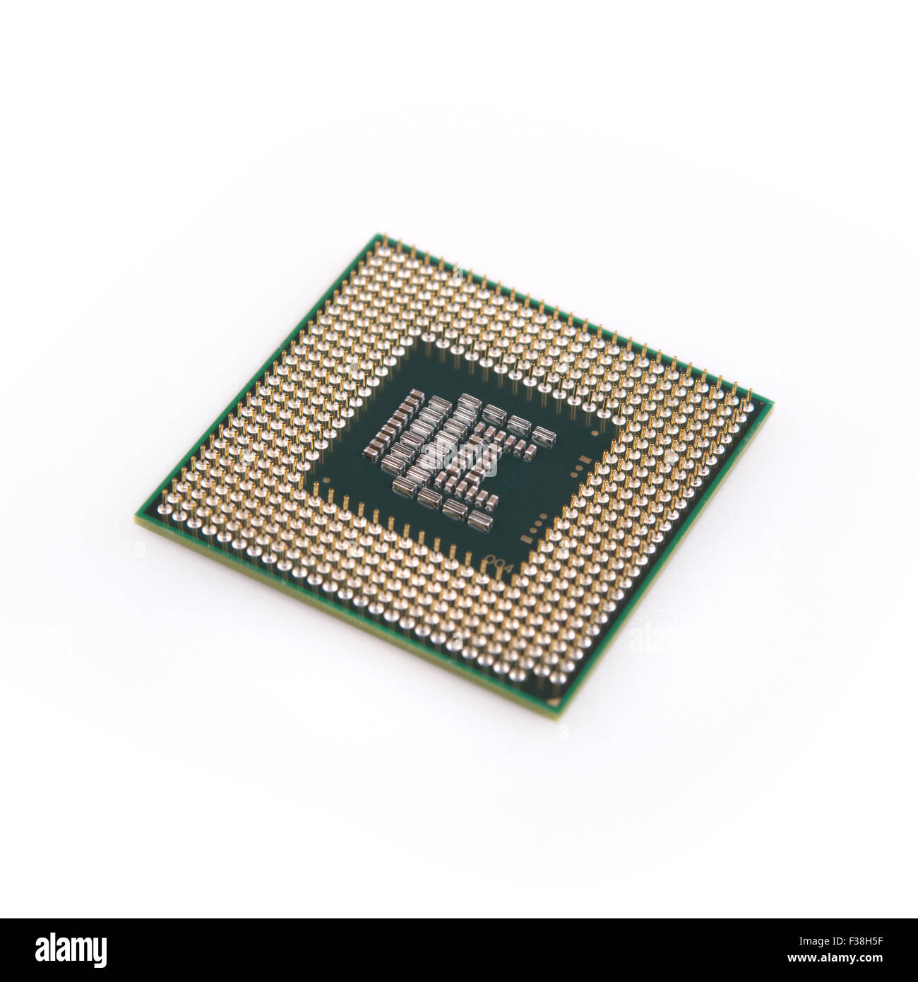 Kupfer CPU Pins Closeup Bild (Prozessor Pin) Stockfoto