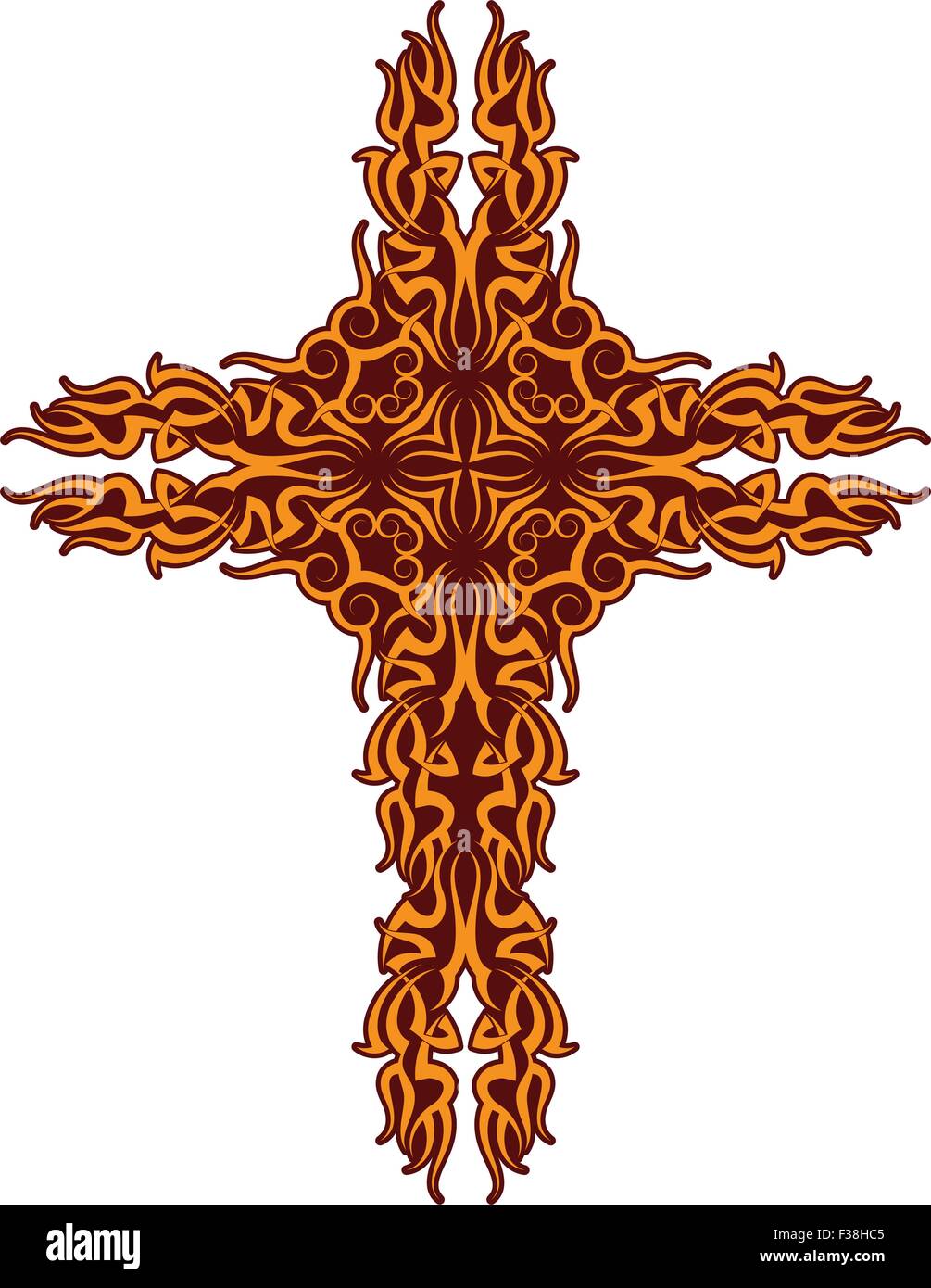 Tattoo-Christian Cross-Vektorgrafiken Stock Vektor