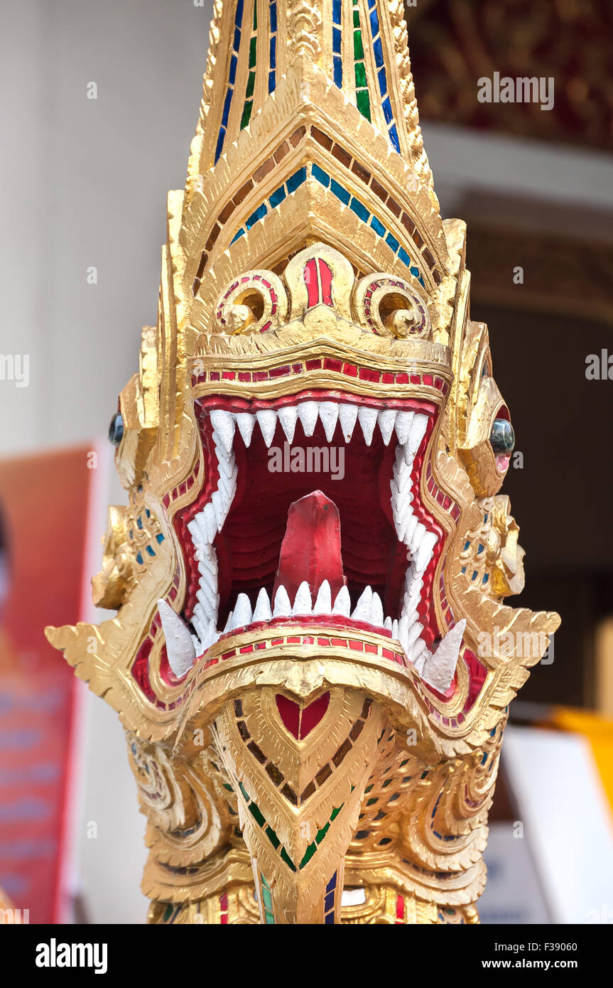 Naga-Guardian am Wat Phra Singh, Chiang Mai, Thailand Stockfoto