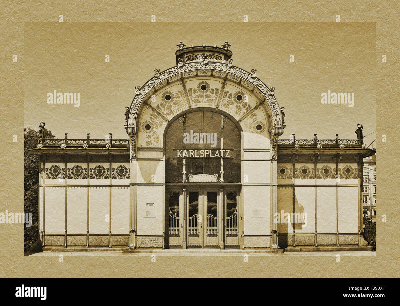 Der ehemalige Bahnhof wurde von Otto Wagner, Karlsplatz, Wien, Österreich, Europa Stockfoto