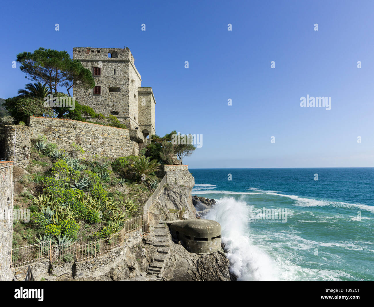 Schloss, Monterosso al Mare, Cinque Terre, Ligurien, Italien Stockfoto