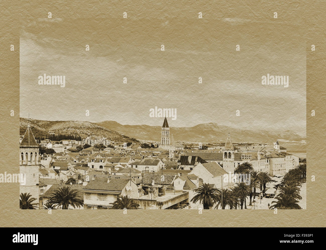 Blick über die alte Stadt Trogir, Dalmatien, Kroatien, Europa Stockfoto