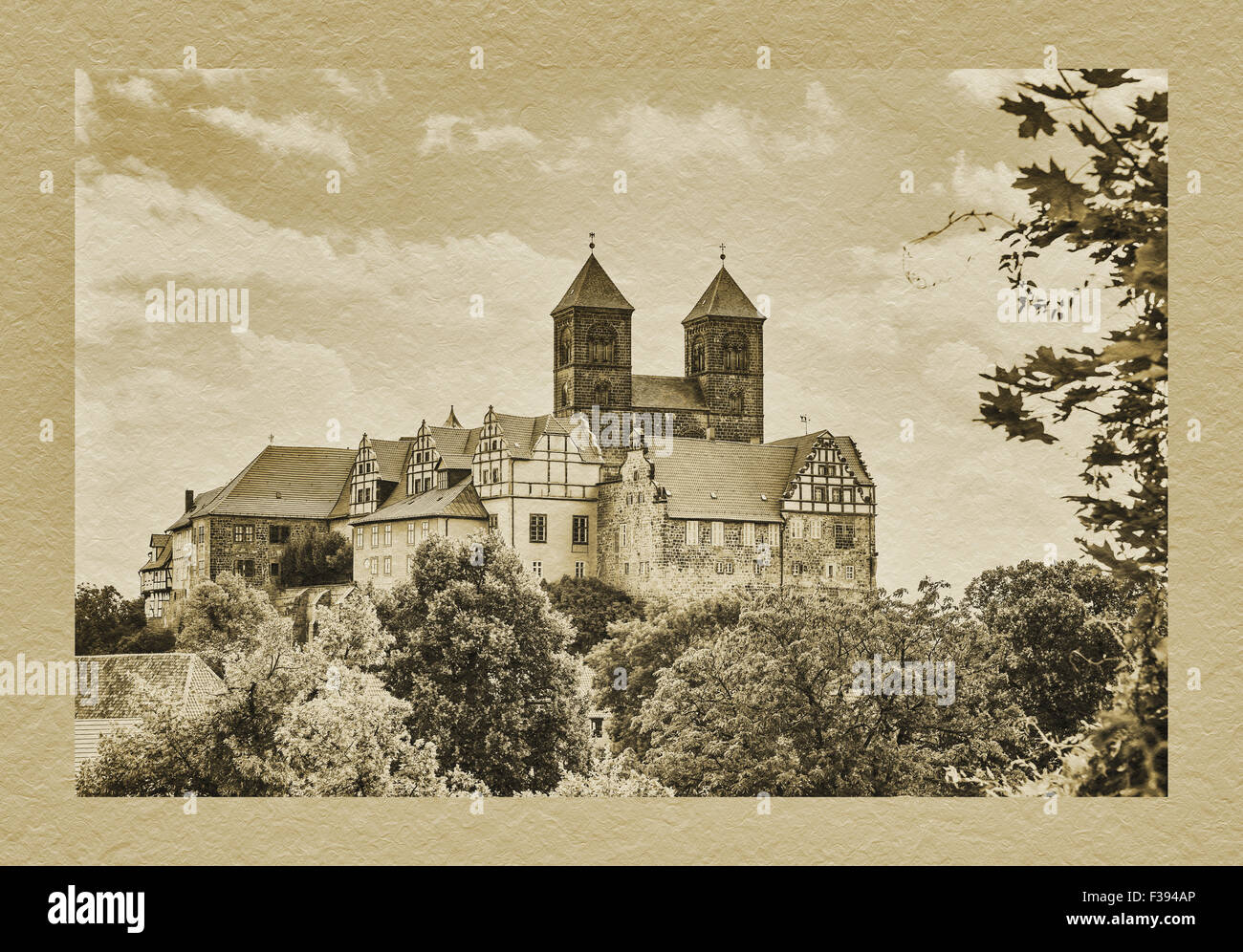 Schloss und Stiftskirche Kirche St. Servatius auf dem Schlossberg, Quedlinburg, Sachsen-Anhalt, Deutschland, Europa Stockfoto