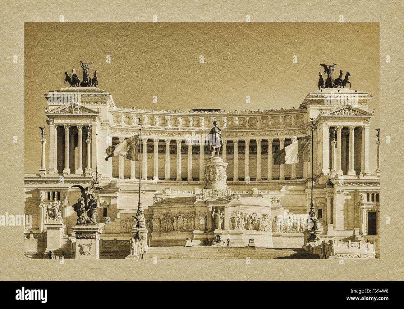 Das Monumento Nazionale a Vittorio Emanuele II ist ein nationales Denkmal in Rom, Lazio, Italien, Europa Stockfoto